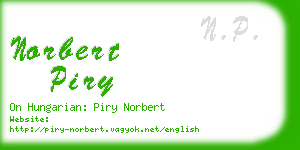 norbert piry business card